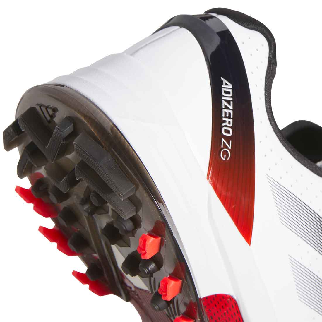 Adidas Adizero ZG Golf Shoes White/Lucid Red/Black - Image 8