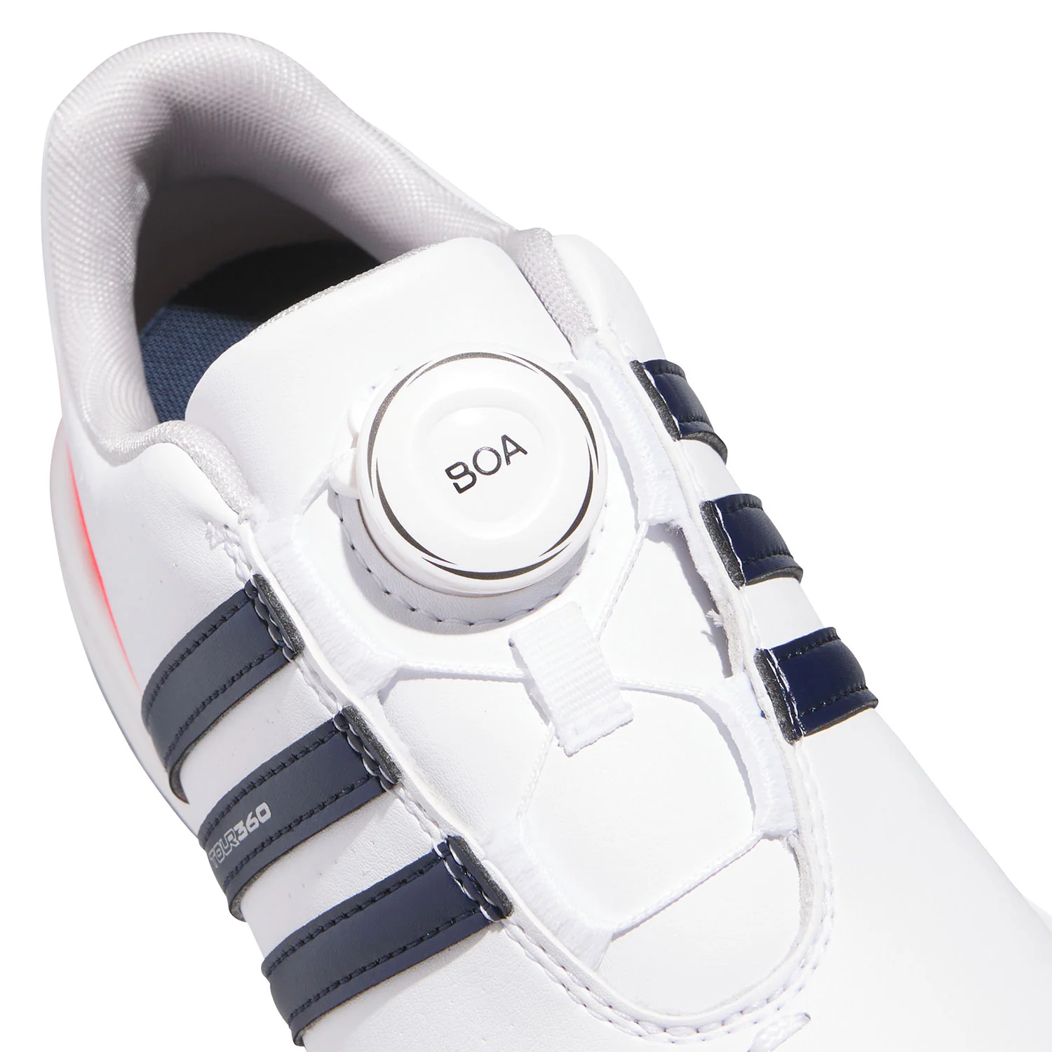 Adidas Juniors Tour360 24 BOA Golf Shoes White/Collegiate Navy/Lucid Red - Image 6