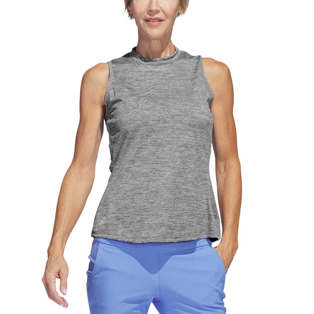 Adidas Women's Heathered Essentials Mock Sleeveless - Image 2