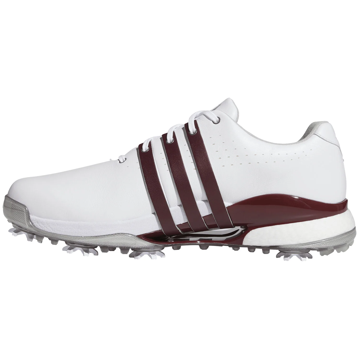 Adidas Tour360 24 Golf Shoes White/Maroon/Iron - Image 8