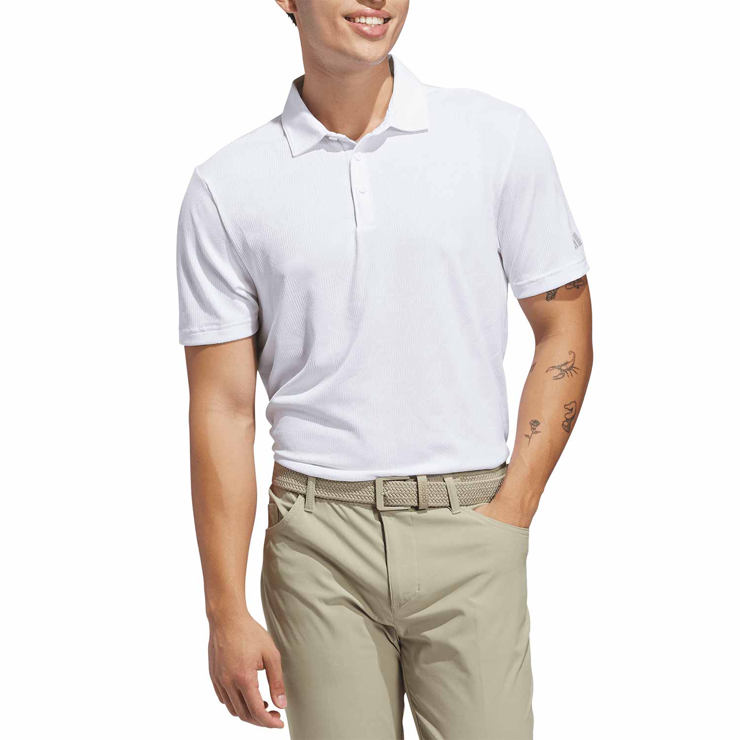 Adidas Ultimate365 Jacquard Golf Polo - Image 2