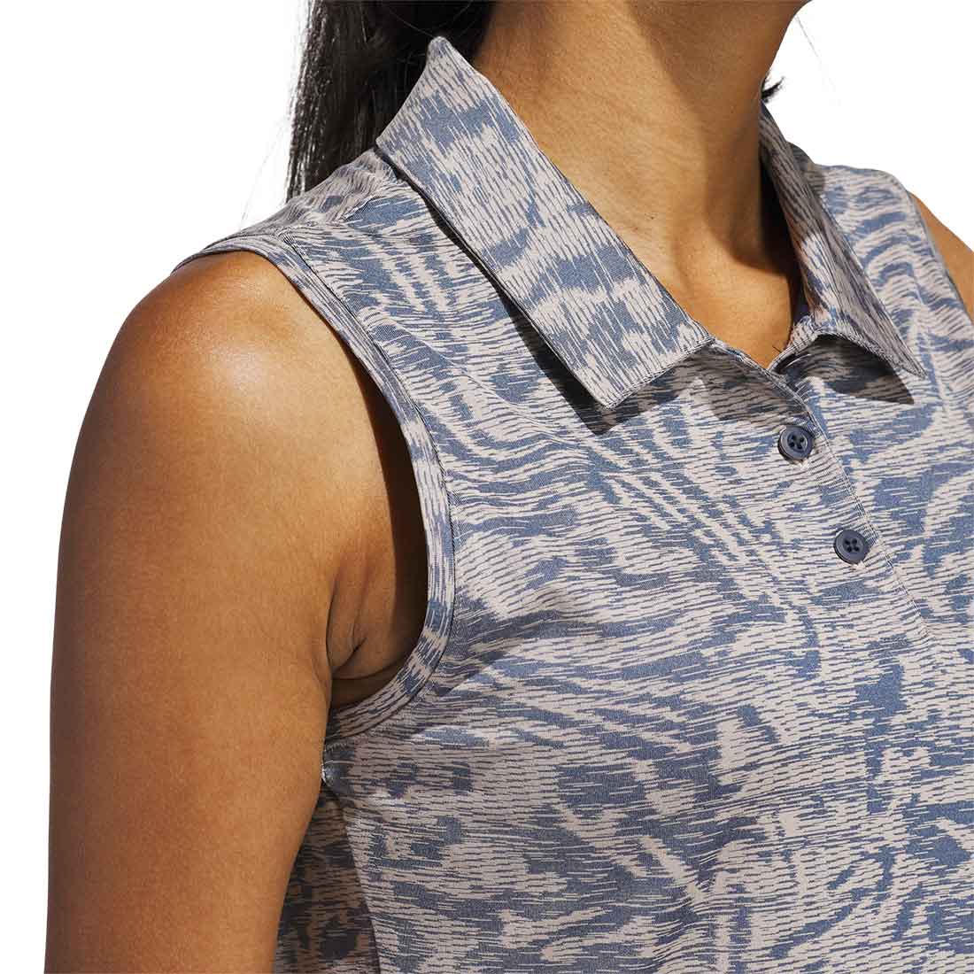 Adidas Women's Ultimate365 Jacquard Sleeveless Polo - Image 3
