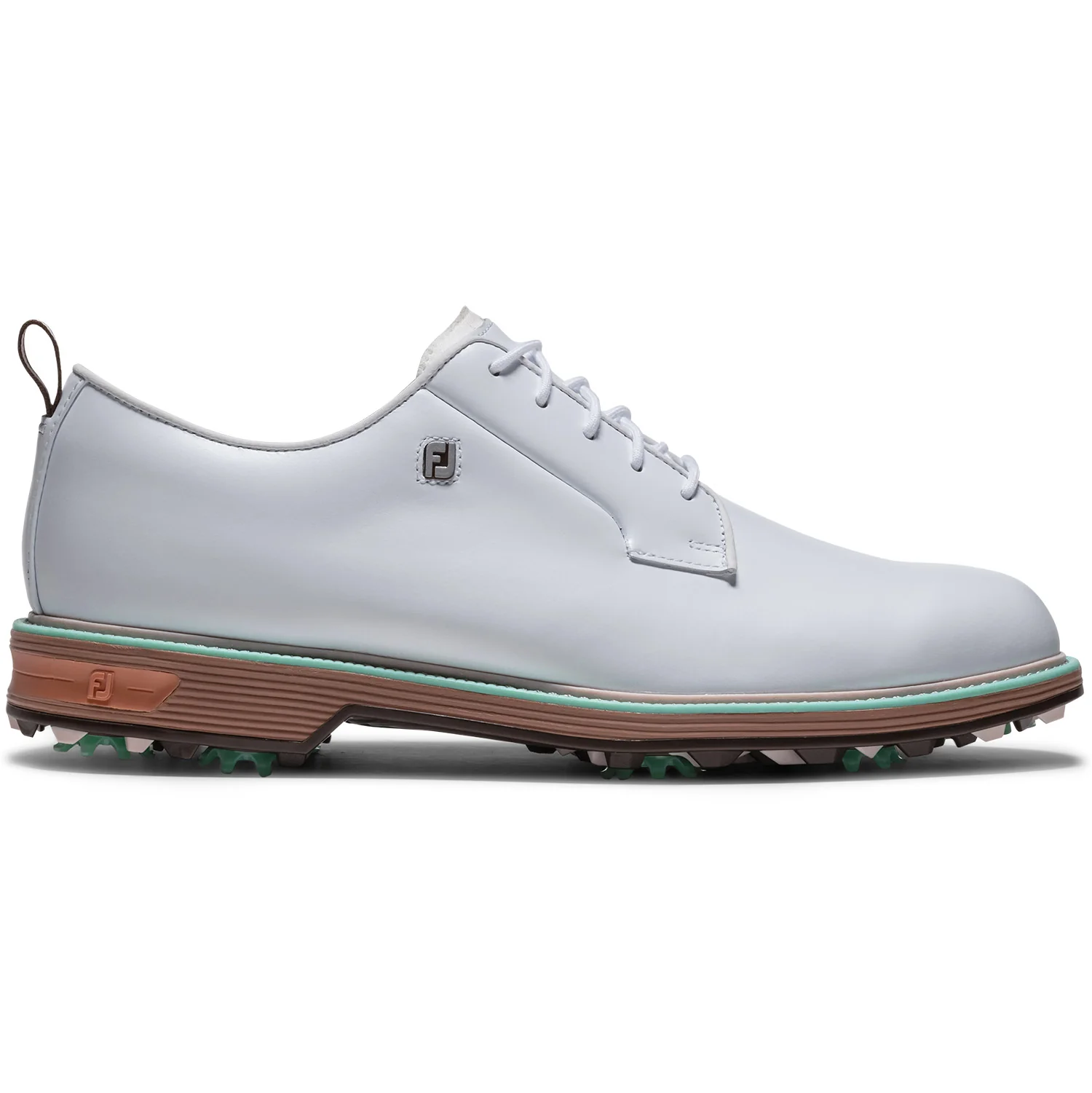 FootJoy Premiere Series Field Golf Shoes White/Chestnut/Aqua Marine