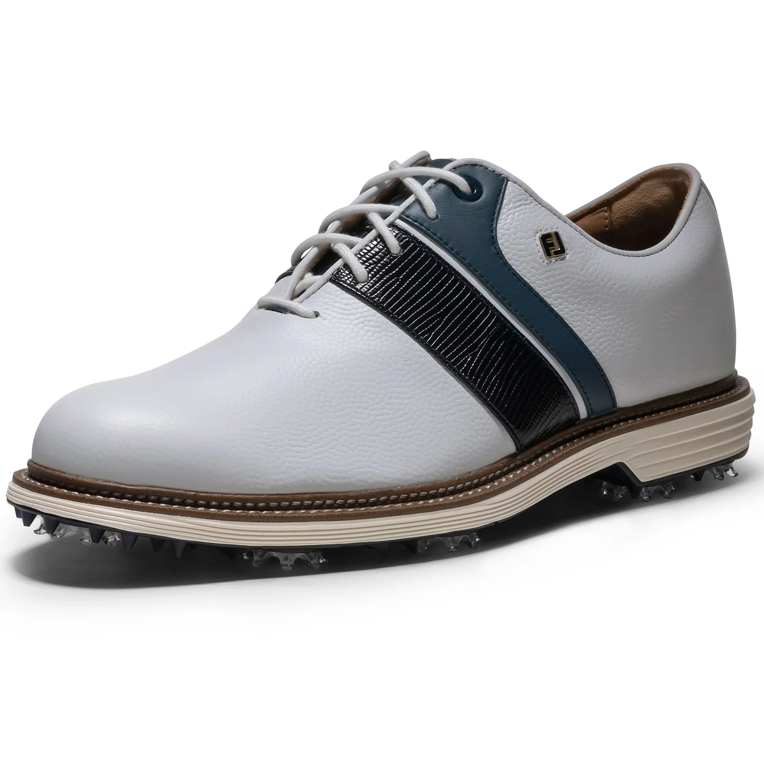 FootJoy Premiere Series Packard Golf Shoes White/Pageant Blue/Denim - Image 3