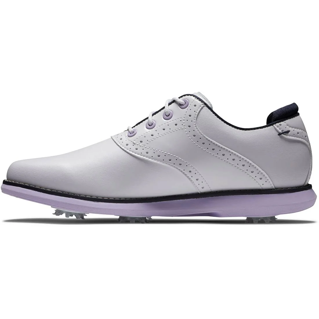 FootJoy Women's Traditions Saddle Golf Shoes White/Purple - Image 5